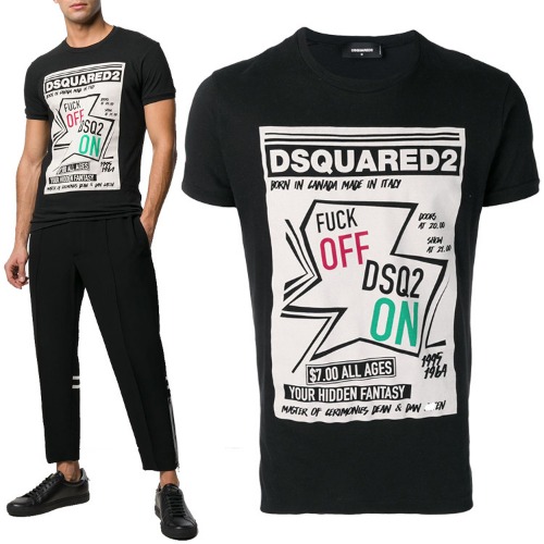 디스퀘어드 로고 프린트 티셔츠 19SS - S71GD0752 S22507 (900)