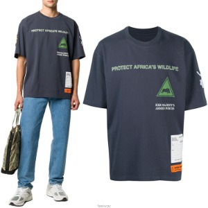 헤론프레스톤 슬로건 패치워크 티셔츠   20FW - HMAA019F20JER013  (4557)